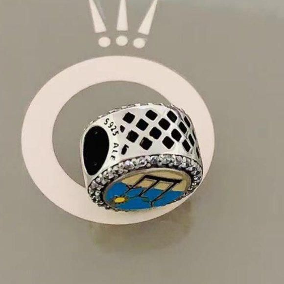 Pandora Engraved Button Charm Windmill Curacao Charm - Picture 3 of 3